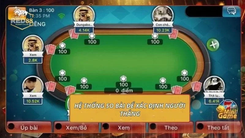 Liêng Online - Cách Chơi Từ A Đến Z Cho Người Mới Hệ thống so bài để xác định người thắng